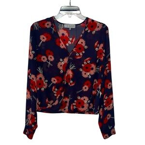 Wayf Dark Blue Floral Blouse